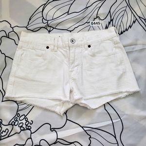 MADEWELL White Denim Shorts Jean Raw Hem Size 24